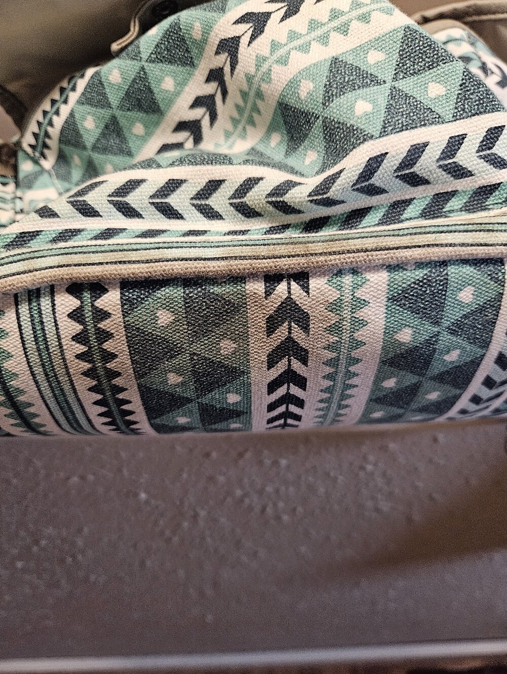 Mint Geometric Canvas Drawstring Backpack - Unbranded - Picture 7 of 8